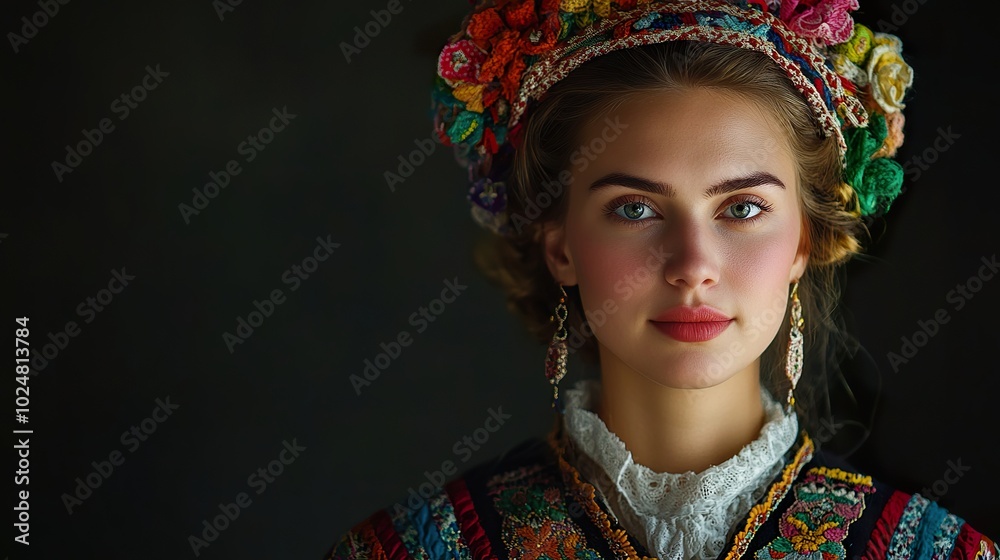 Polish Woman in Traditional Folk Costume Polish Woman in Traditional Folk Costume