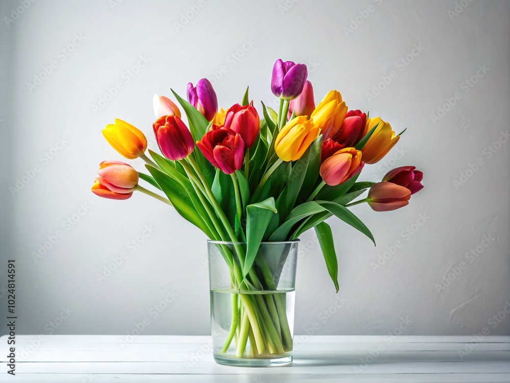 Stunning Tulip Bouquet on White Background for Floral Photography Enthusiasts Stunning Tulip Bouquet on White Background for Floral Photography Enthusiasts