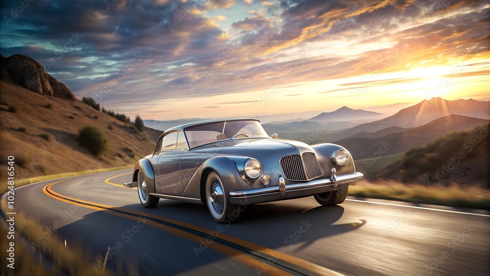 Fototapeta premium design of vintage a car on the road