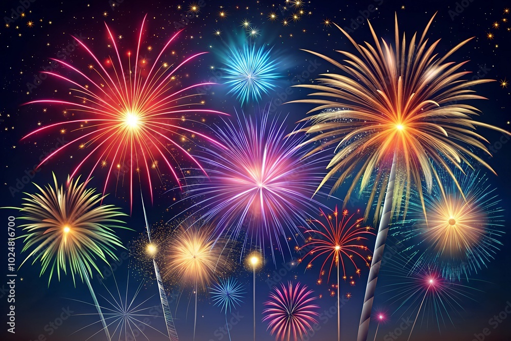 Fototapeta premium Fireworks. happy new year concept