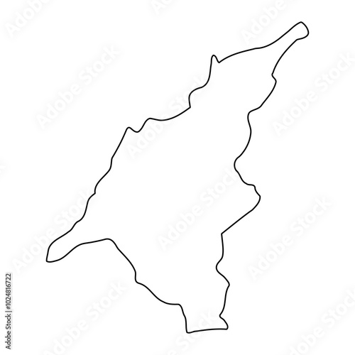 Kabarole District map, administrative division of Uganda. Vector illustration. photo