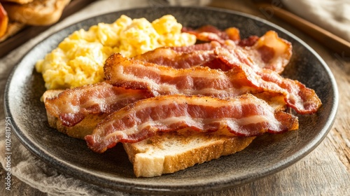 Delicious Bacon and Eggs Breakfast Plate