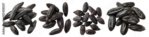 Tonka beans isolated on transparent background, Set of photo