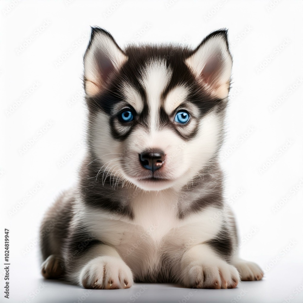 cute husky puppies isolated on white background cute husky puppies isolated on white background