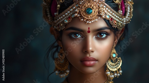 Sri Lankan Woman in Traditional Attire