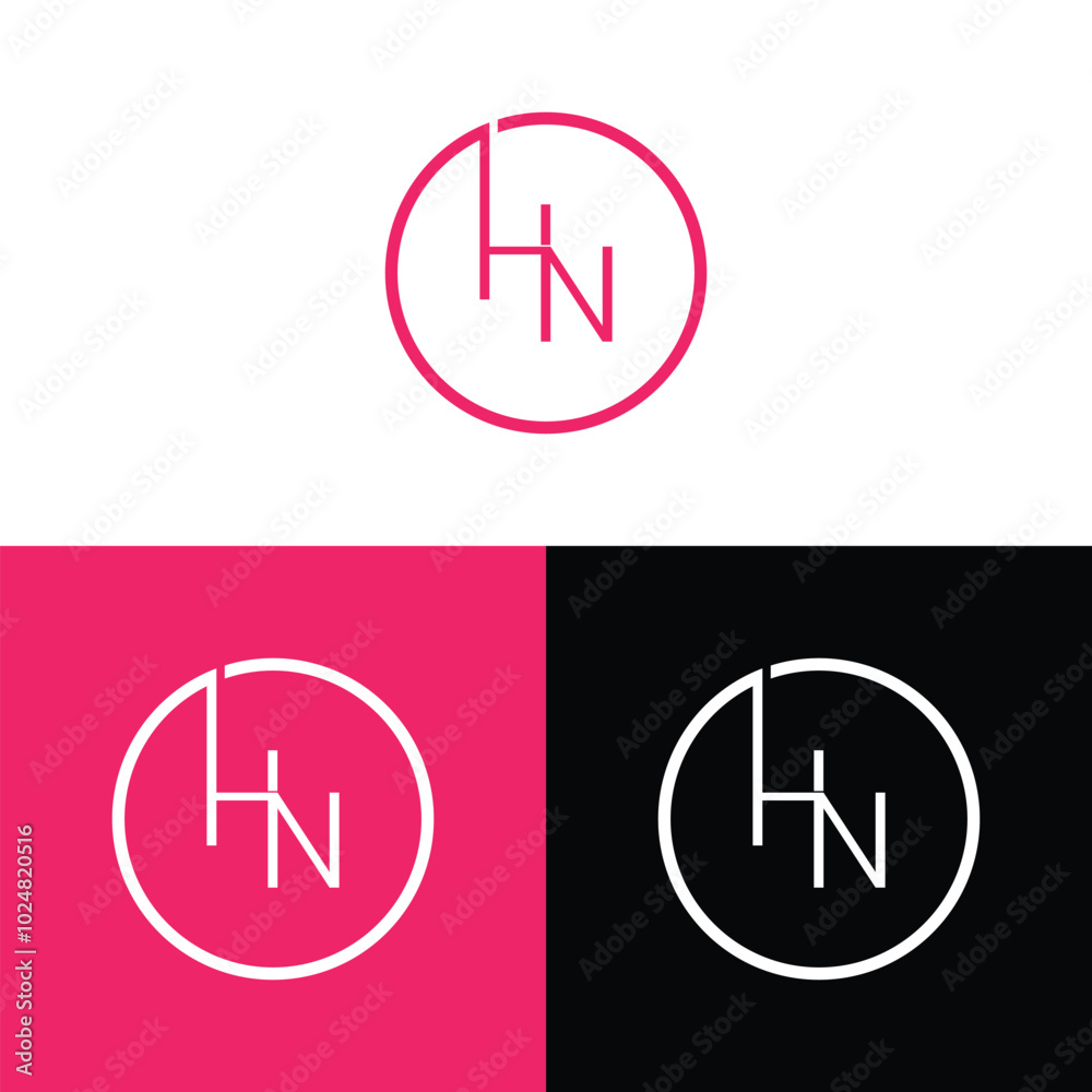 Creative modern, minimalist, initial, lettermark NH or HN brand and company logo. Creative modern, minimalist, initial, lettermark NH or HN brand and company logo.