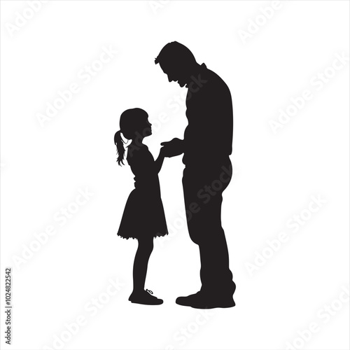 silhouette of parent and child