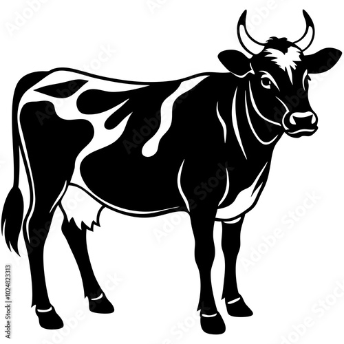 silhouette of a cow