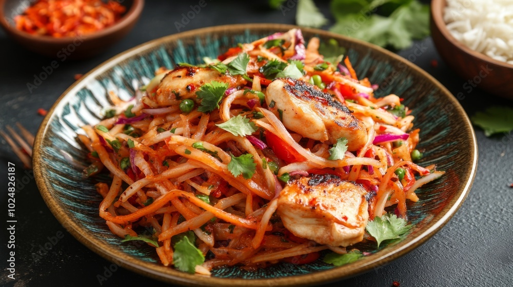Grilled Chicken Salad with Colorful Vegetables Grilled Chicken Salad with Colorful Vegetables