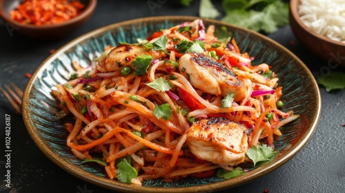 Grilled Chicken Salad with Colorful Vegetables