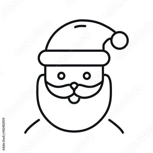 santa claus line icon illustration