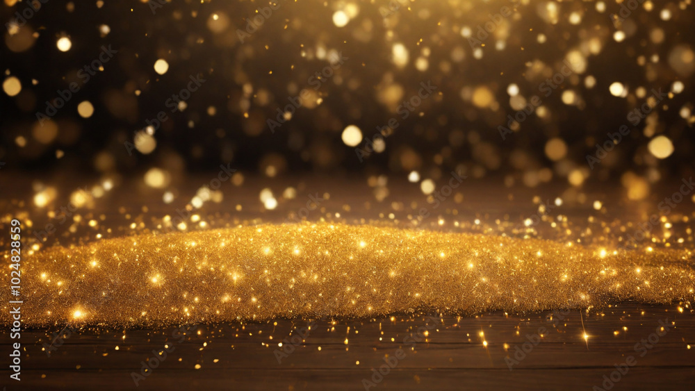 Naklejka premium Golden Sparkles and Festive Particles for Christmas and New Year background.
