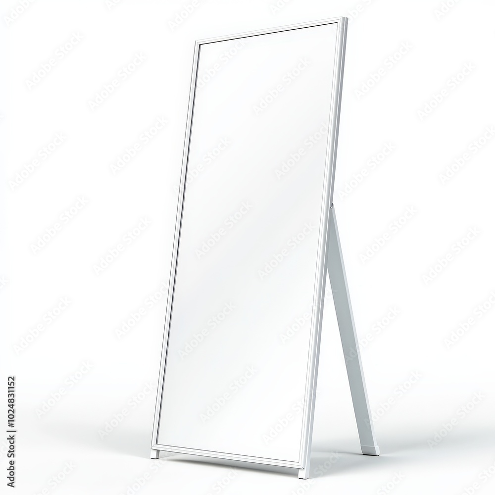 Standing Mirror. Modern Contemporary Design for Home Interior in White Standing Mirror. Modern Contemporary Design for Home Interior in White