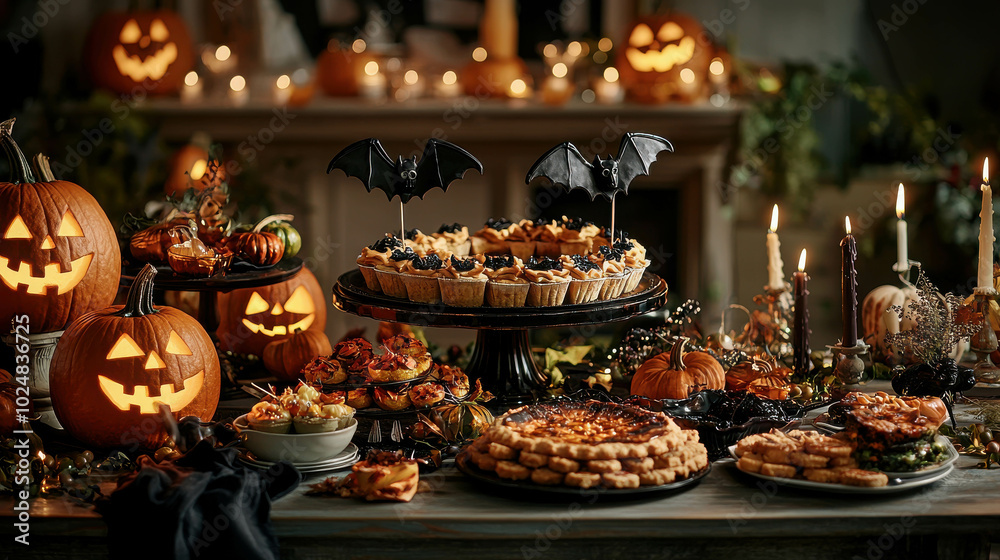Creative Halloween Treats on a Festive Table