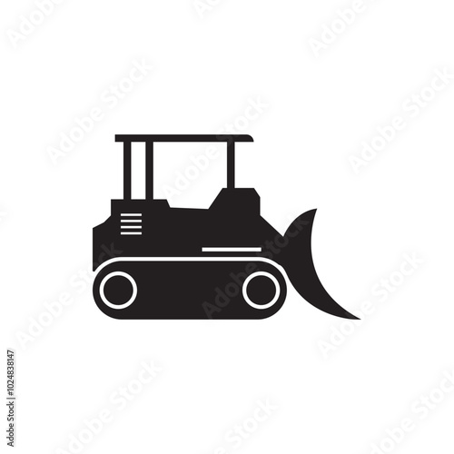 SILHOUETTE BULLDOZER ICON