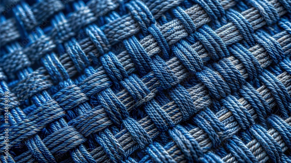 Close-up of woven blue fabric texture for design and background use. Close-up of woven blue fabric texture for design and background use.