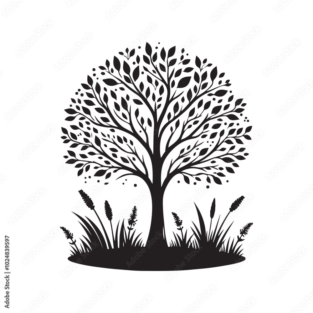 Naklejka premium Isolated Tree symbol vector sign illustration