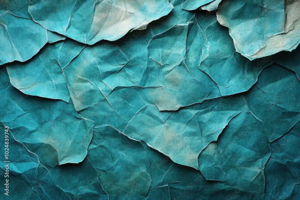Close up of a blue wall with peeling paper Close up of a blue wall with peeling paper
