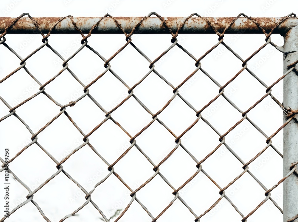 Fototapeta premium Isolated decorative wire mesh on white background