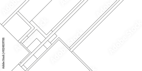 Abstract pattern of architectural civil engineering design with geometric lines, business and technology concept diamond triangle geometric line background, Design random lines black stripes.