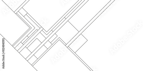 Geometric pattern of civil engineering design background, Design random lines black on white background with geometric pattern, Pattern of Simple geometric design vector background.