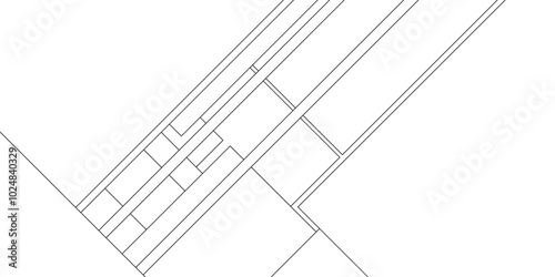 Geometric pattern of civil engineering design background, Design random lines black on white background with geometric pattern, Pattern of Simple geometric design vector background.