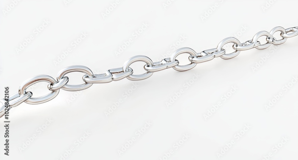 An isolated metal chain with a clipping path is shown on a white background An isolated metal chain with a clipping path is shown on a white background