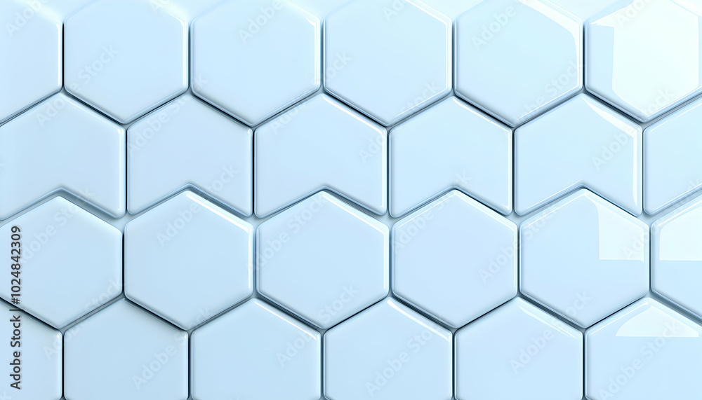 Fototapeta premium Abstract pattern of white hexagon shapes.