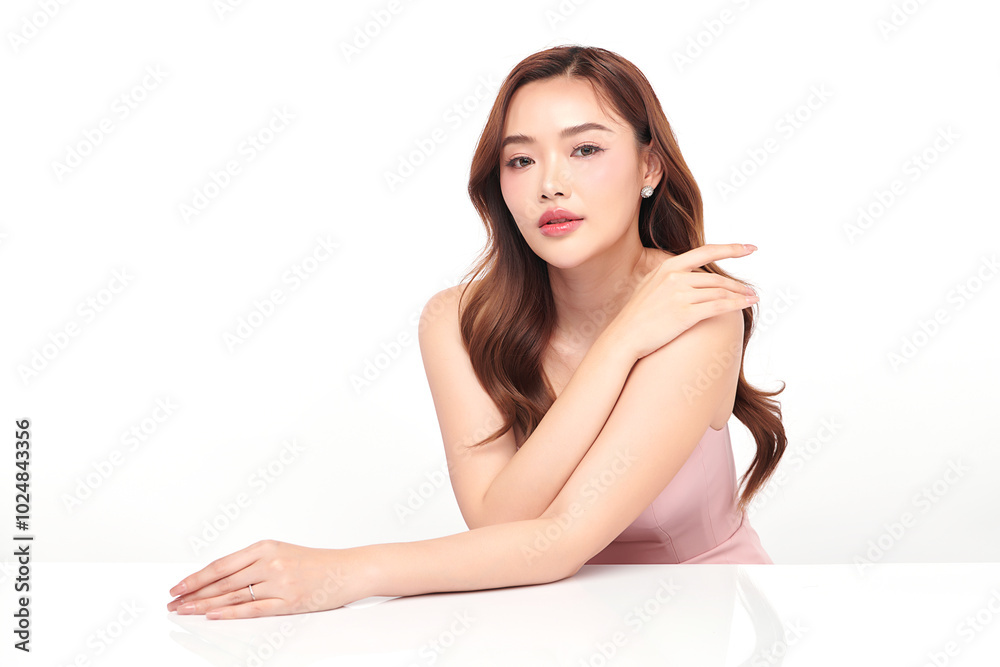 Beautiful young asian woman with clean fresh skin on white background, Face care, Facial treatment, Cosmetology, beauty and spa, Asian women portrait. Beautiful young asian woman with clean fresh skin on white background, Face care, Facial treatment, Cosmetology, beauty and spa, Asian women portrait.