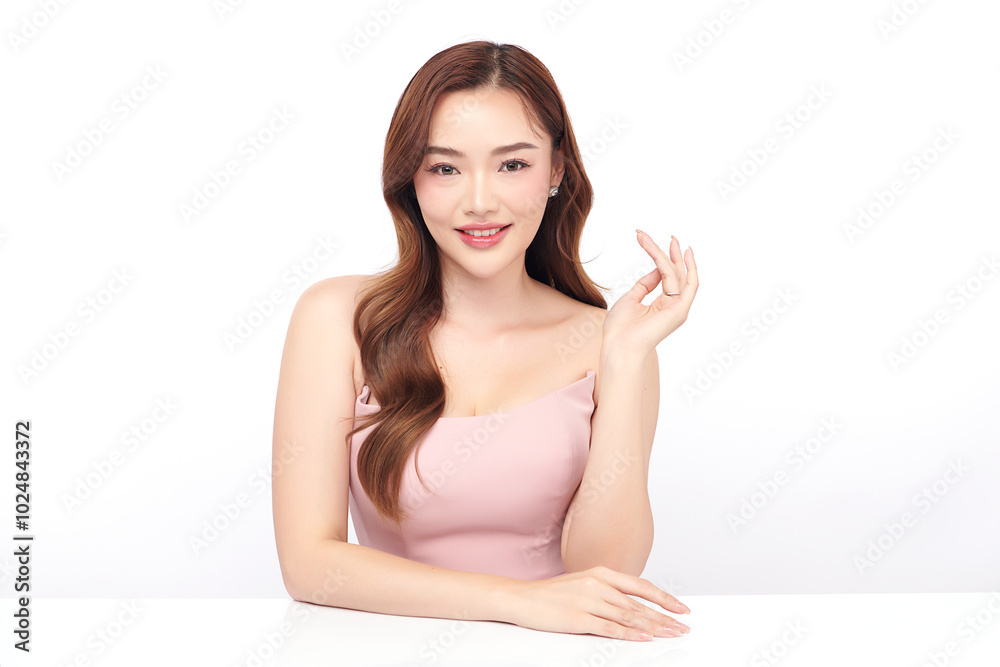 Beautiful young asian woman with clean fresh skin on white background, Face care, Facial treatment, Cosmetology, beauty and spa, Asian women portrait. Beautiful young asian woman with clean fresh skin on white background, Face care, Facial treatment, Cosmetology, beauty and spa, Asian women portrait.