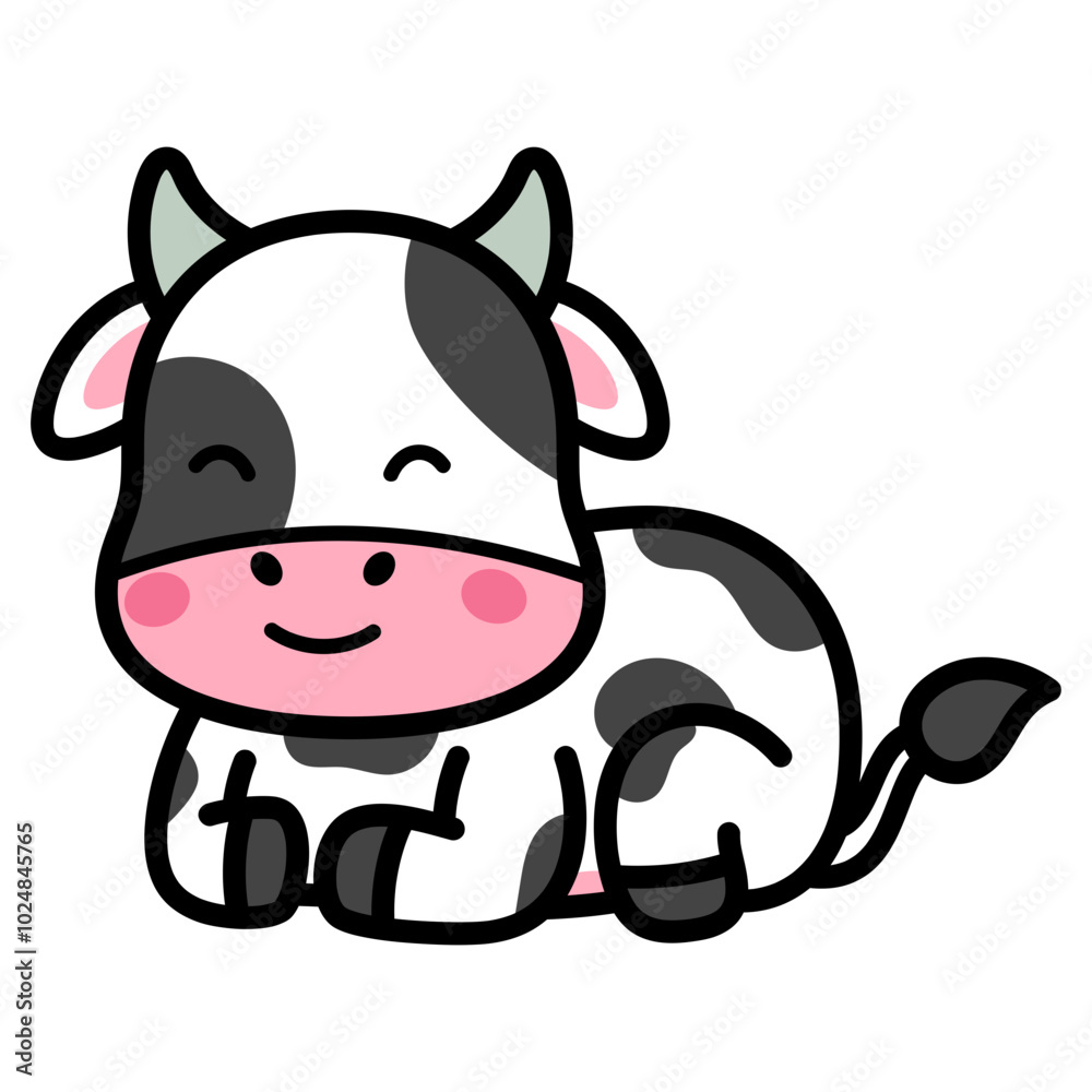 Cute Cow Cartoon Illustration Vector Cute Cow Cartoon Illustration Vector