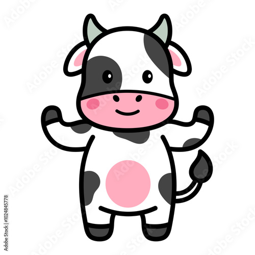 Cute Cow Cartoon Illustration Vector
