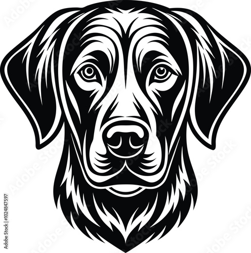 labrador retriever dog silhouette vector design,isolated on a white background.