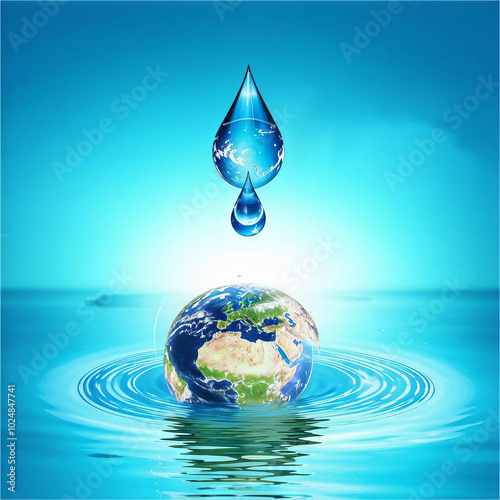 The concept of preserving water on Earth. photo