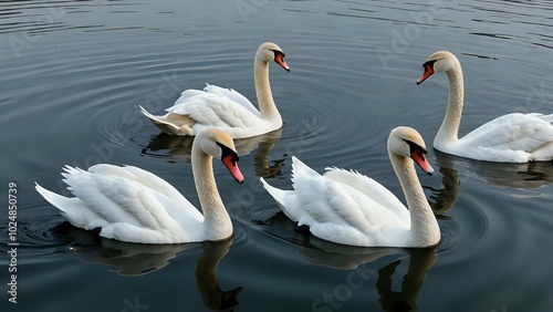 swans on the lake photo