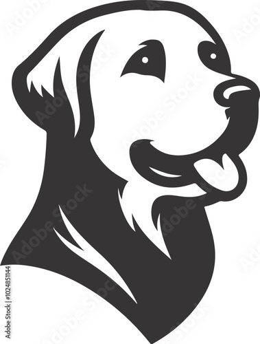 labrador retriever dog silhouette vector design,isolated on a white background.