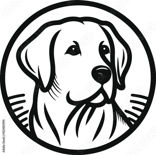 Labrador line art, Labrador line drawing