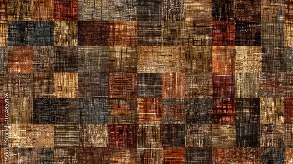 Fototapeta premium A wood texture made of a patchwork of different wood grains and colors.