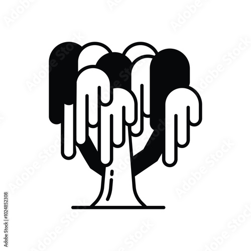 Photography Willow Tree vector icons stock illustration
