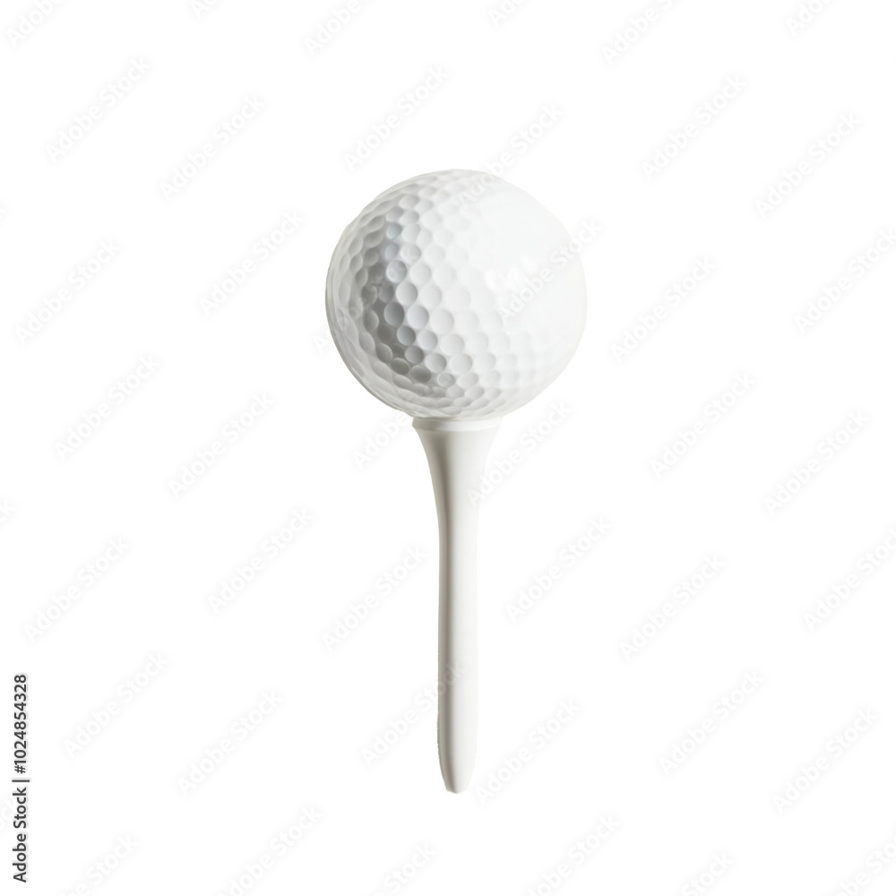 Single white golf tee on transparent background Single white golf tee on transparent background
