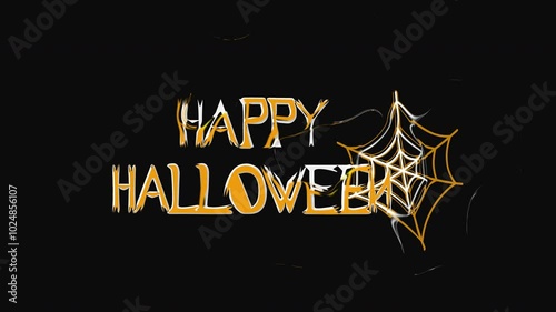 Happy Halloween 4K Video with Spider Web and Water Drop Effect