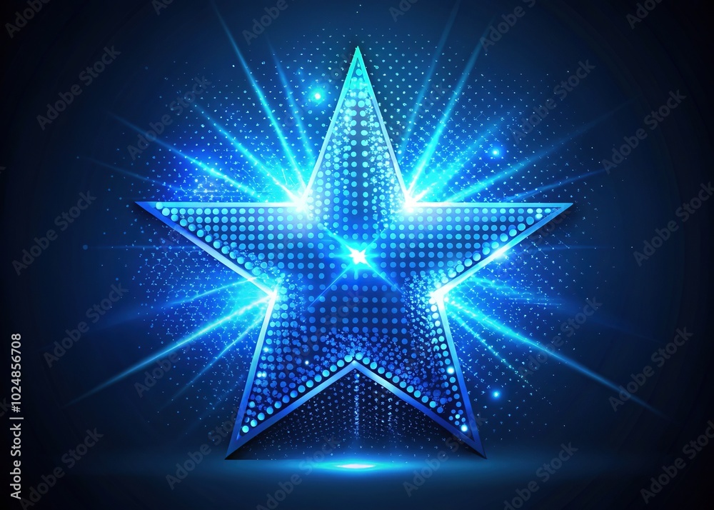 Pixel Illustration of a Blue Star Shape Light for Dynamic Candid Photography Pixel Illustration of a Blue Star Shape Light for Dynamic Candid Photography