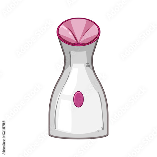 hydration facial steamer cartoon. pores cleansing, relaxation detox, moisture therapy hydration facial steamer sign. isolated symbol vector illustration