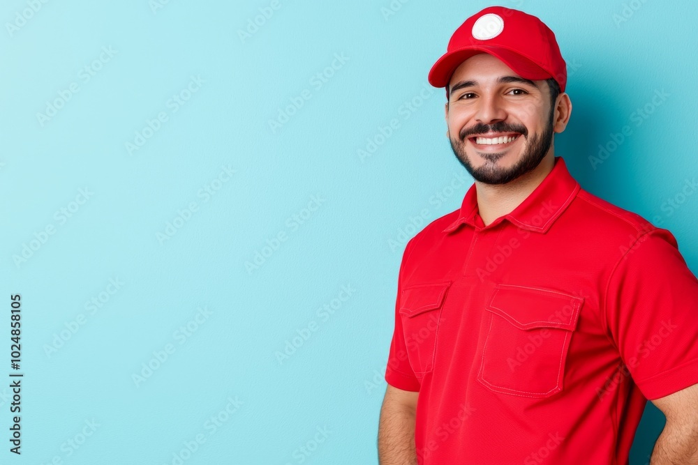 A smiling portrait of a uniformed service worker A smiling portrait of a uniformed service worker