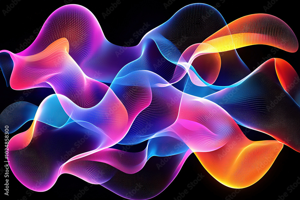 Obraz premium Abstract shapes with gradient colors. Colorful background