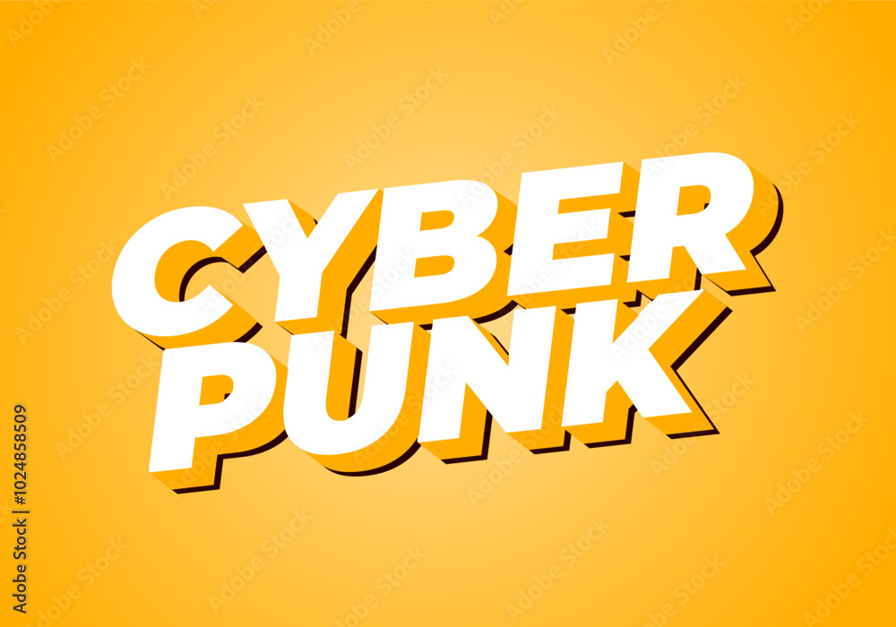 Cyber punk. Text effect in bold fonts with 3D style Cyber punk. Text effect in bold fonts with 3D style