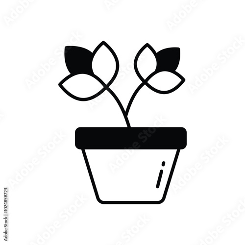 Potted Plant vector icons stock illustration