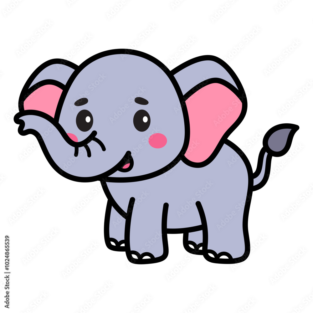 Cute Elephant Cartoon Illustration Vector Cute Elephant Cartoon Illustration Vector