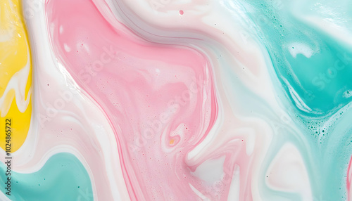 Wallpaper Mural Abstract background of pink, blue and yellow swirls. Torontodigital.ca