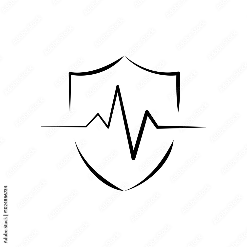 shield with heartbeat shield with heartbeat